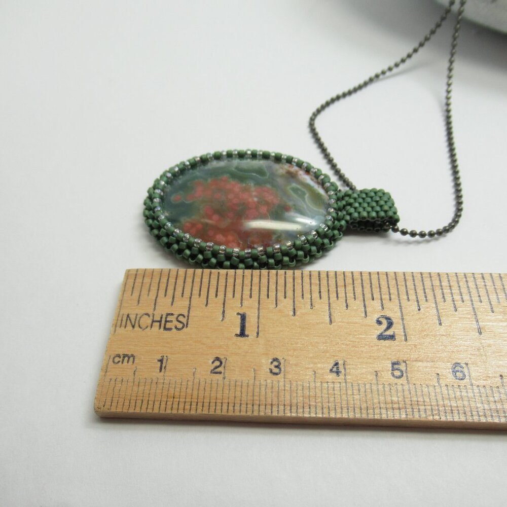 Ocean Jasper Handwoven pendant - Picture 7 of 10